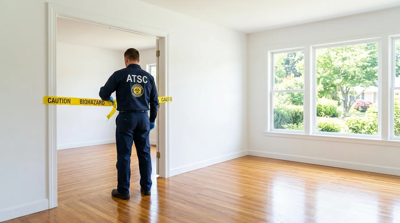 Certified biohazard cleanup crew performing Decomposition Cleanup in Berlin